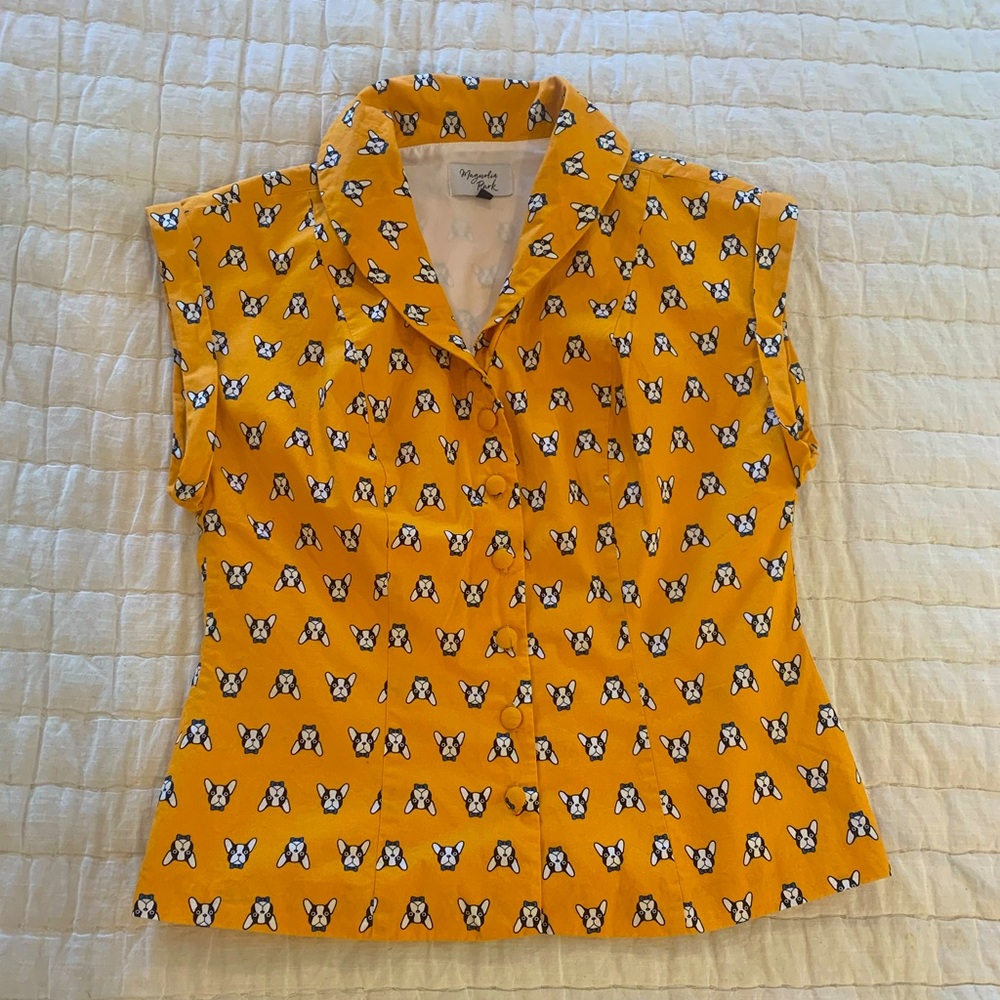 Magnolia Park French Bulldog Print Women's Top